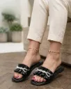 Sandalia Pearl Ruffle Slide
