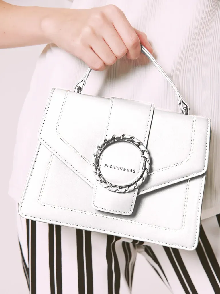 Bolso Satchel Minimalista Marfil